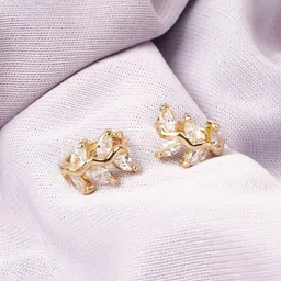 SALTY Artificial Stones Studded Leaf Shaped Studs image 2
