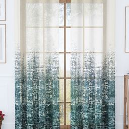 Story@home Teal & White Set of 2 Sheer Long Door Curtain-13