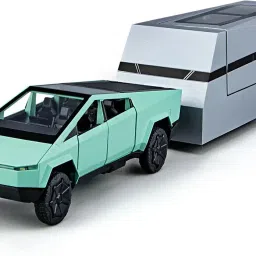 1:32 scale tesla Cybertruck Trailer pull back Toy with Sound & Light for kids-image-10