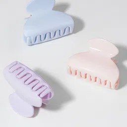 Hair Drama Co. Women Set of 3 - Pastel Korean Acrylic Hair Claw Clips Clutcher Clamps-18
