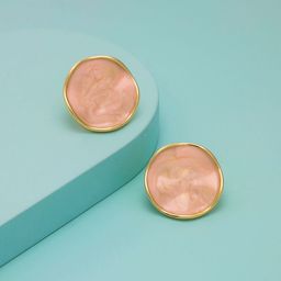 Kushal's Fashion Jewellery Gold-Plated Circular Shaped Zircon Studded Studs Earrings-picture-8