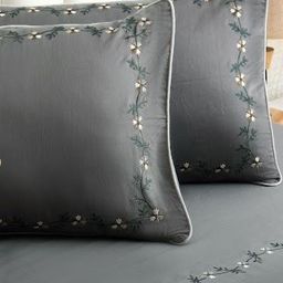 Triani Charcoal & Brown Floral 600 TC Cotton Bedsheet Set 2.74 m X 2.74 m-image-100