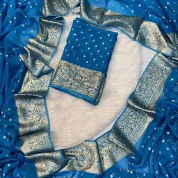 PAYAL CREATION Floral Pure Georgette Heavy Work Maheshwari Saree-52