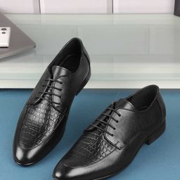 Metro Men Textured Leather Formal Derbys Shoes-image-51