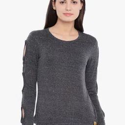 Campus Sutra Solid Regular Top With Cutout-picture-55