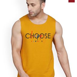 SLOWLORIS Pack of 2 Printed Combed Cotton Vest VSL26 CMB(CHS MUSTARD)(ADV MAROON)-image-38