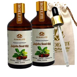 Puroelite Set Of 2 Cold Pressed Jojoba Seed Oil With Dropper For Face & Body - 100 ml Each-5