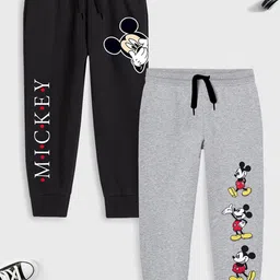 Disney By Miss and Chief Boys Pack Of 2 Printed Cotton Mid-Rise Joggers-image-98