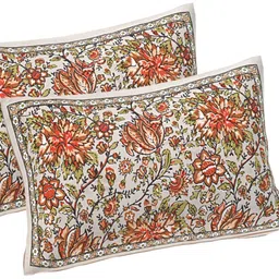 LIVING ROOTS Beige Floral Printed 300 TC Cotton King Bedsheet Set 2.43 m x 2.64 m-image-5