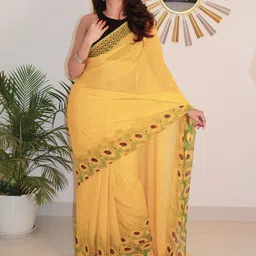 Sanwariya Silk Floral Pure Georgette Bagh Saree-54