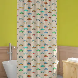 ArtzFolio Beige & Red Printed Water Proof Shower Curtain-image-66
