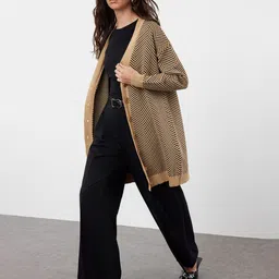 Trendyol Women Chevron Printed Longline Cardigan-picture-23