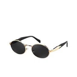 CREEK Men Round Sunglasses with UV Protected Lens CRM 273 GOLD BLACK-picture-37