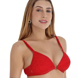 SELFCARE Lightly Padded Net Half Coverage Plunge Bra - SN3696 image 4
