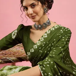 Sangria Bandhani Printed Saree With Blouse Piece-picture-18