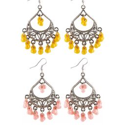 Creative Frogs Set Of 2 Silver Toned Oxidized Drop Earrings-10