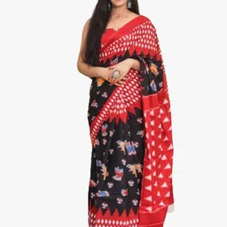 JALTHER Ethnic Motifs Pure Cotton Block Print Saree-16