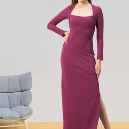 R.Code by The Roadster Life Co. Square Neck Bodycon Maxi Dress-picture-21