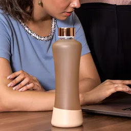 GLASAFE Beige Single Glass Solid Water Bottle-image-26
