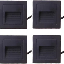 3W Outdoor Led Step Light IP65 Aluminum Embedded Staircase Corner Lamp Waterproof Recessed Wall Stair Lamp Footlight (4p Black Warm White) Flood Light Outdoor Lamp-image-39