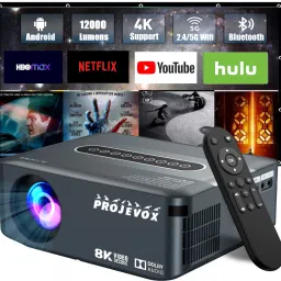 Projevox New Prizma-Vision Android 9.0 Full HD 2/16GB 5G WiFi/BT 5.0 Voic Control Remote (12000 lm / 2 Speaker / Wireless / Remote Controller) Portable Projector-13