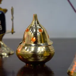 Apple Shape Brass Akhand Diya Oil Lamp for Pooja, Home Temple and Diwali Brass Table Diya-image-26