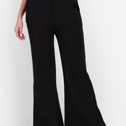 next one Women Flared Black Viscose Rayon Trousers-picture-43