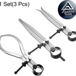 aastha tools Spring Caliper Set 3 Pieces Inside,Outside & Divider 6” IN/150MM Dial Caliper image 4