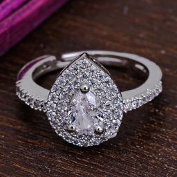 925 Sterling Silver Finger Ring|with Authenticity Certificate & 6 M Warranty Silver Cubic Zirconia Rhodium Plated Ring-image-3