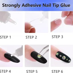 mapperz Fake Nails with glue kit artificial nails with glue fake nails with glue nail glue for artificial nail acrylic nails with glue French Long Acrylic False Fake Nails Transparent Color (Set of 100 nails)(Pack of 2 combo) image 4