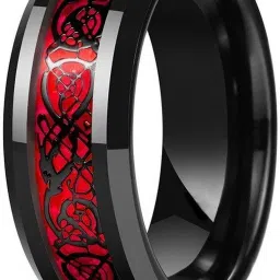 Dragon Black Red Base Stainless Steel Finger Ring - Thumb Ring Valentine gift Intelligent Smart Ring Fashion Jewellery Collection propose Lovers Fancy Party wear Stylish latest design Heart king Couples Love Golden Black Blue Mens Style Thumb Smart Band Gold plated Name Letter Hand Finger Rings Combo set pack for men / Boys / boyfriend / husband /gents /girls / Ladies / women / Wife / girlfriend /Couple Latest Simple Single Daily use Gift High Trendy style , Tungsten, Metal, Brass, Enamel, Alloy Titanium, Gold, Black Silver, Rhodium Plated Ring Stainless Steel Titanium Plated Ring-69