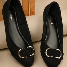 Rocia By Regal Black Women Suede Ballerinas Bellies For Women-image-33