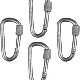 Silver Aluminium with Screw Locking Hook (Pack of 4) Locking Carabiner-image-4