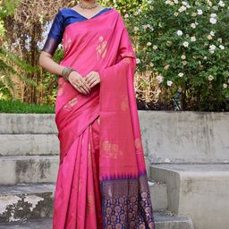 PHEASANT Woven Design Silk Blend Saree-image-54