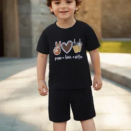 INCLUD Boys Typographic Printed T-shirt With Shorts-image-82