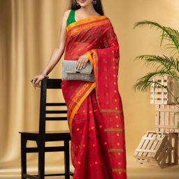 DESH BIDESH Woven Design Pure Cotton Taant Saree-image-70