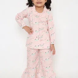 Little Clothings Girls Printed Casual Sunnies Pure Cotton Night suits-picture-20