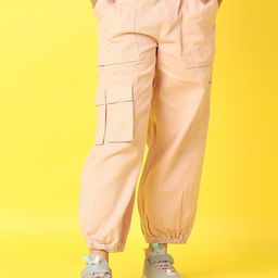 V-Mart Girls Cotton Cargos Casual Trousers-image-28