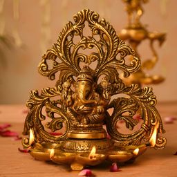 JAYPORE Lord Ganesh Brass Diyas-image-64