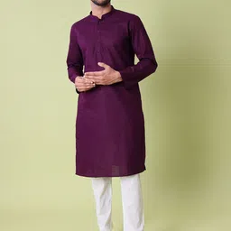 MAAHI FABS Men Solid Cotton Kurta with Pyjamas-picture-45