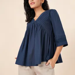 AKKRITI BY PANTALOONS Women Embroidered Empire Cotton Top-picture-47
