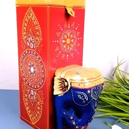 apka mart Red Textured Wooden Elephant Bottle Holder-46