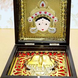 Arnavira Gold-Toned Durga Ji Pooja Box-image-4
