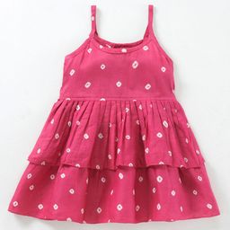 JAV CREATIONS Girls Polka Dot Printed Tiered A-Line Cotton Dress-picture-41