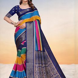 VS MALL Blue Art Silk Sarees-image-26