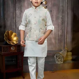 BAESD Boys Embroidered Kurta with Trousers-image-81