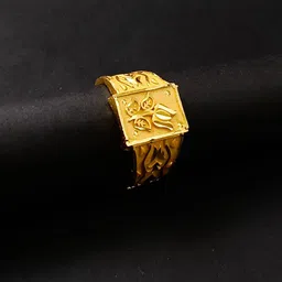 Saizen Men Gold-Plated Textured Finger Ring-15