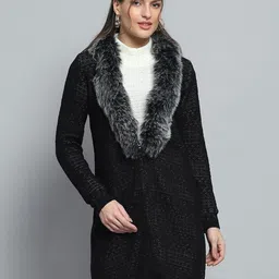 Monte Carlo Women Woollen Longline Cardigan-image-64