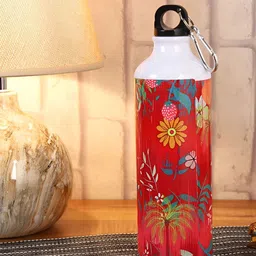 PENTADECO White & Green Single Aluminium Printed Single Wall Vacuum Water Bottle-image-29