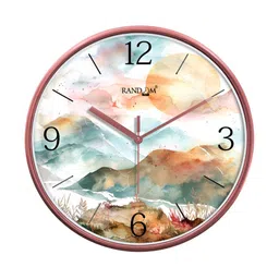RANDOM Pink & White Printed Contemporary Wall Clock-53
